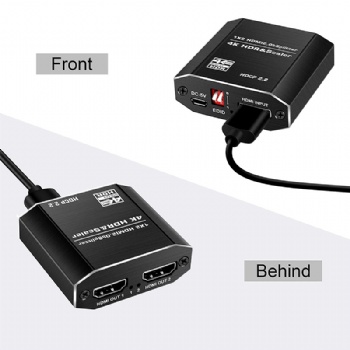 SWSP07,HDMI 2.0 Version Splitter 1 in 2 out for two monitors,