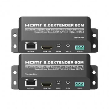 SWEX13,HDMI 2.0 version 60M HDMI extender with Looping HDMI output and BI-directional IR2