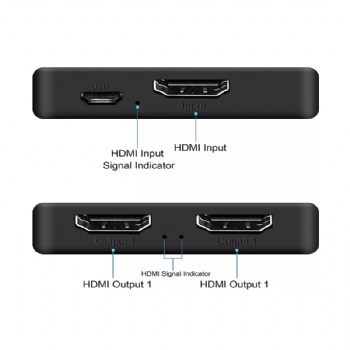 SWSP07A,HDMI 2.0 Splitter 1 in 2 out support HDCP 2.2 with Scaler