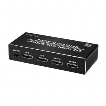 SW04B，HDMI switcher splitter 2 in 2 out with audio extraction