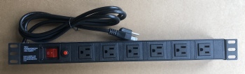 125V 15A 6 port PDU for Lighted Master Switch Overload Protection