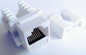 White Color UTP 90 Degree Cat6e Keystone Jack