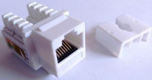 White Color UTP 90 Degree Cat5e Keystone Jack