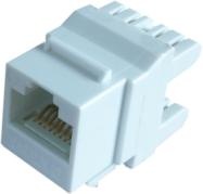 White Color UTP 180 Degree Cat6e Keystone Jack