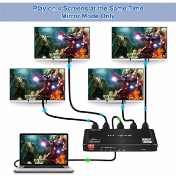 SWSP08，HDMI 2.0 version 1x4 HDMI splitter support 18G ，HDCP 2.2 4K